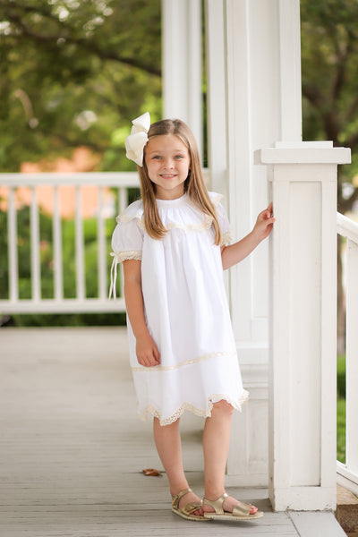 Lancaster White Sleeved Heirloom Dress
