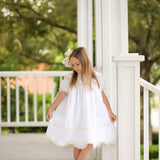 Lancaster Beaded Bishop Collar White Sleeved Girls' Heirloom Dress