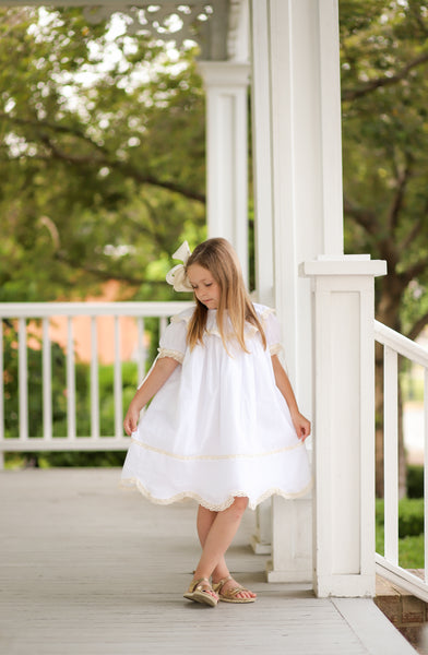 Lancaster White Sleeved Heirloom Dress