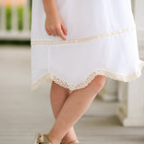 Lancaster Beaded Bishop Collar White Sleeved Girls' Heirloom Dress