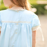 Bristol Blue Short Sleeved Heirloom Dress