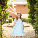 Bristol Blue Short Sleeved Heirloom Dress