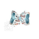 Layered Christmas Nutcracker Pastel Bow on Alligator Clip: Light Blue / 4.5" Large