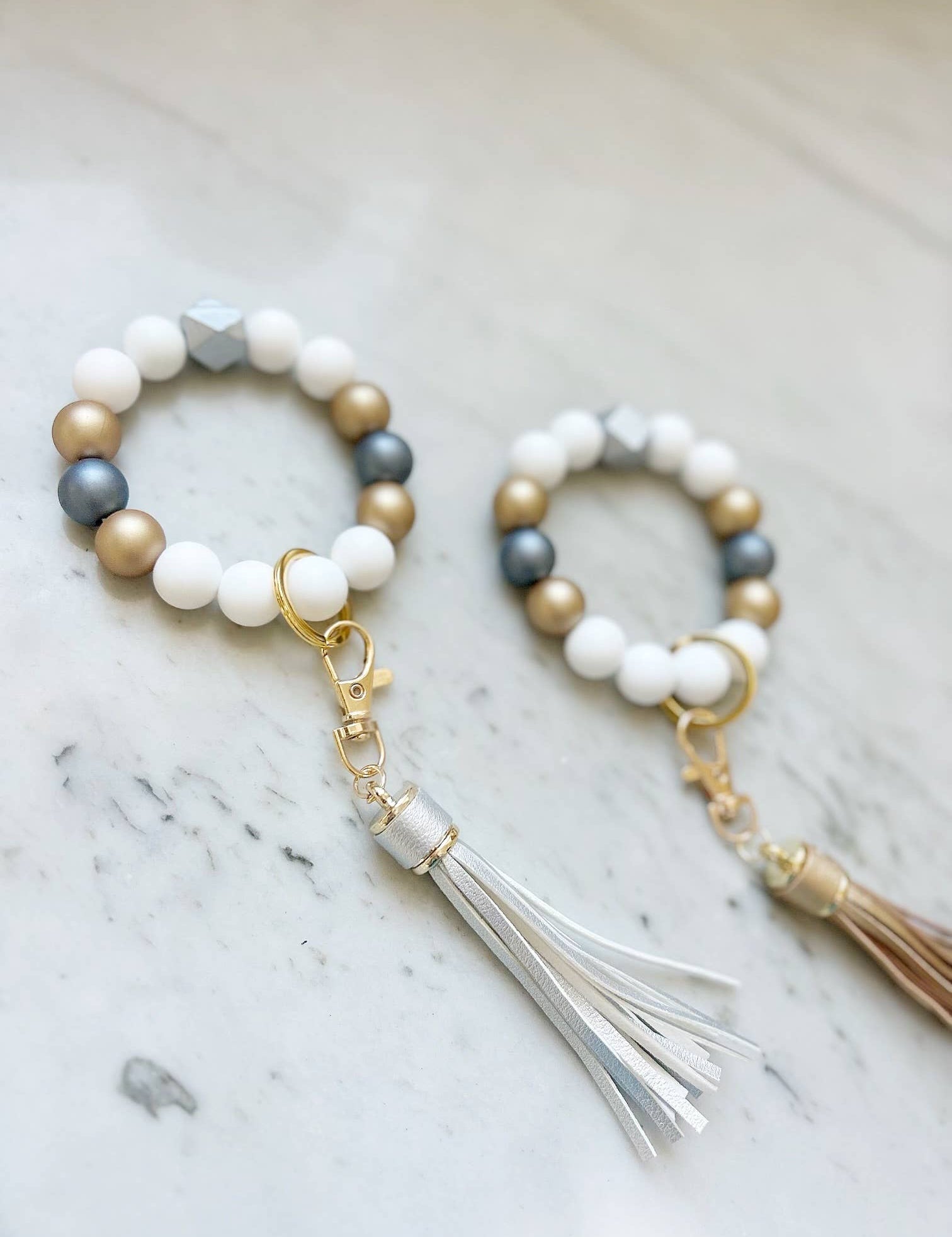 Two-Tone Wristband Keychain