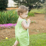 Fore! Boys' Gingham Shortall with Golf Cart Applique