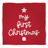 Swaddle Blanket + Plush Bear Rattle Gift Set - My First Christmas
