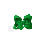 6.5" Jumbo Grosgrain Hairbow on Alligator Clip Emerald