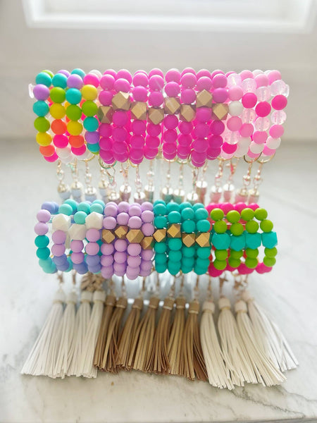 Neon Rainbow Wristband Keychain