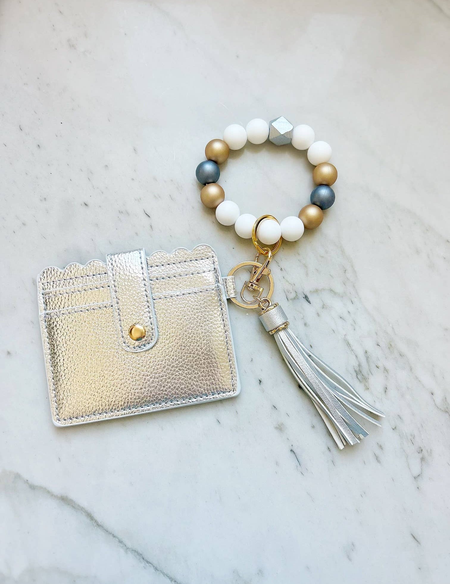 Two-Tone Wristband Keychain