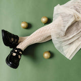 Fancy Pointelle Knit Tights - Vanilla