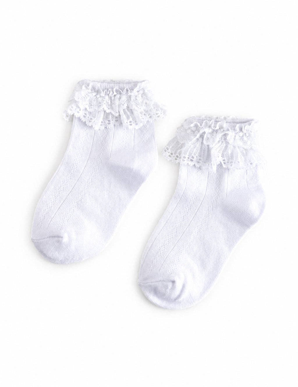 Lace Bobby Socks - White