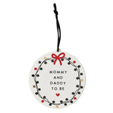 New Parents Christmas Gift Ceramic Ornament - Mommy + Daddy To Be