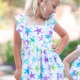 This One Knit Starfish Print Ruffle Short Set