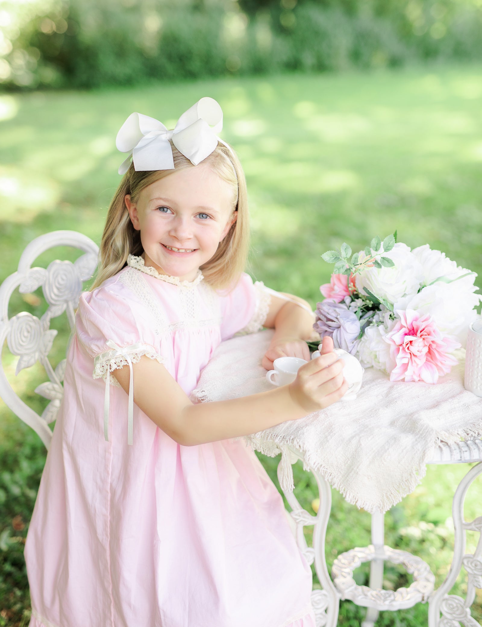 Bristol Pink Sleeved Heirloom Dress