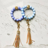 Solid Wristband Keychain light blue