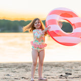Magnolia Rash Guard Yellow Floral Print Swim Suit Set