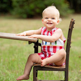 Scribble Red Gingham Crayon Embroidery Jonjon