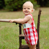 Scribble Red Gingham Crayon Embroidery Jonjon
