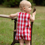 Scribble Red Gingham Crayon Embroidery Jonjon