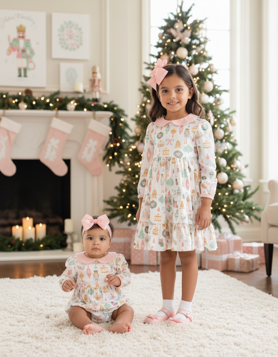 Bits & Baubles Knit Christmas Ornaments Print Swing Dress 4/5