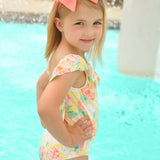Magnolia Ruffle Low Back Swim Suit with Bow