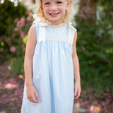 Cambridge Blue Sleeveless Heirloom Dress