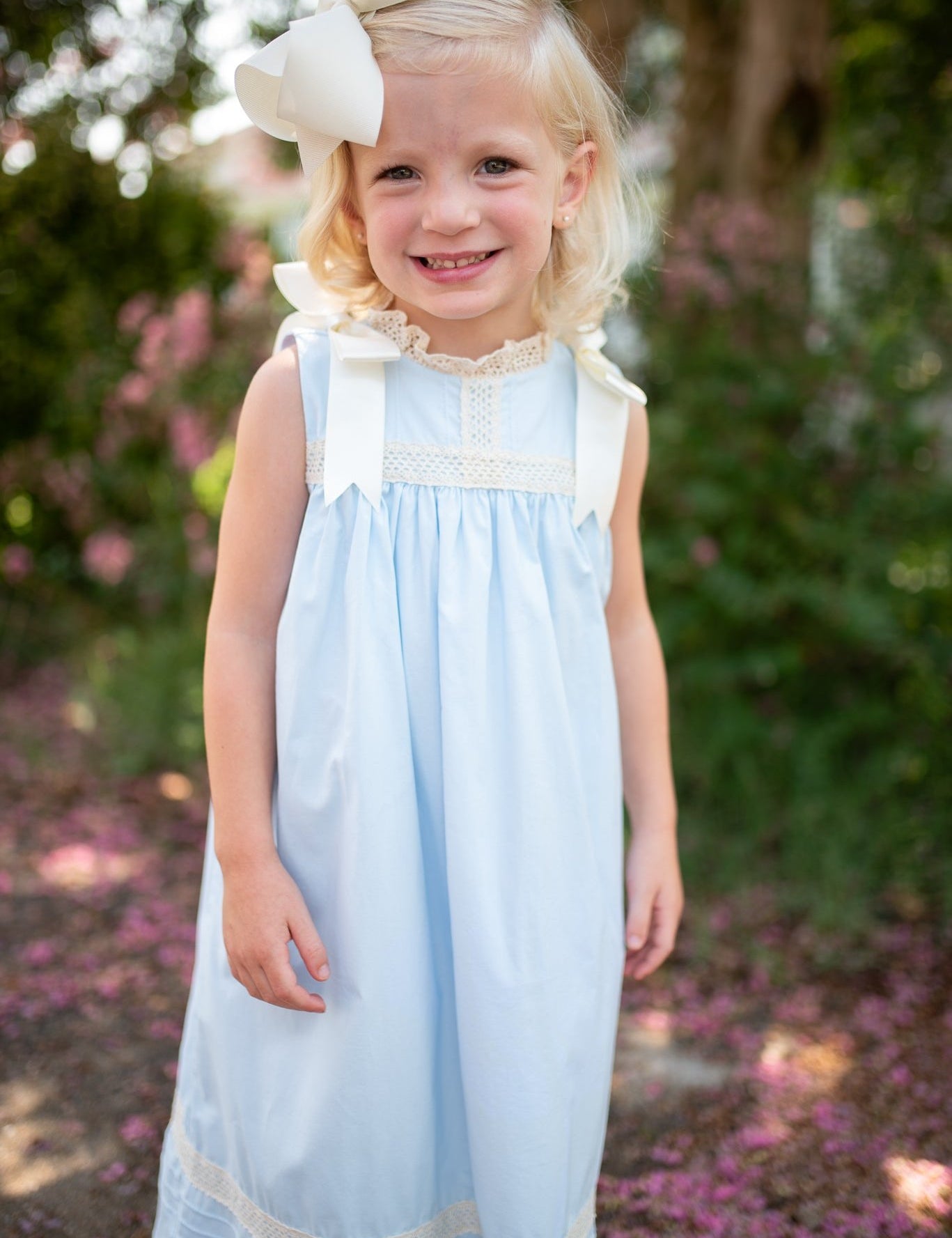 Cambridge Blue Sleeveless Heirloom Dress