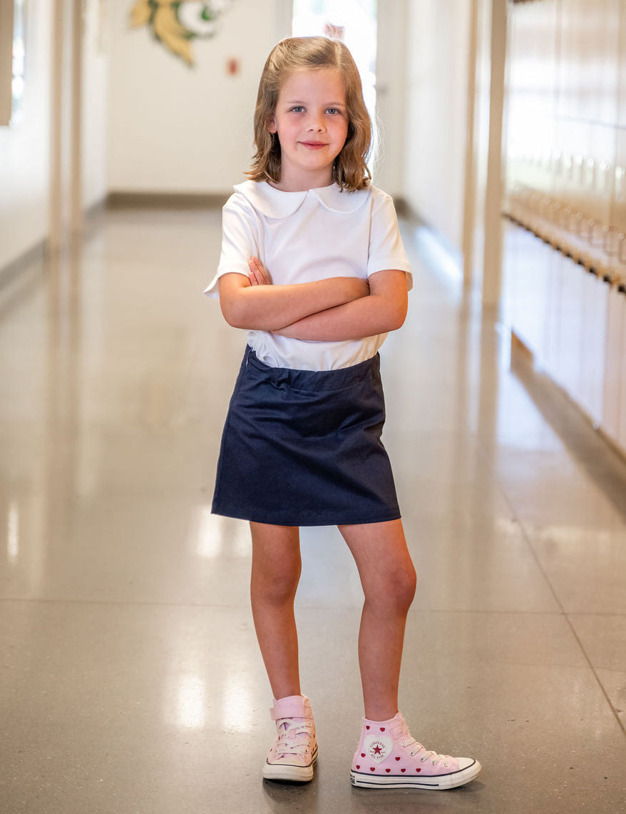 Navy A-Line Skort
