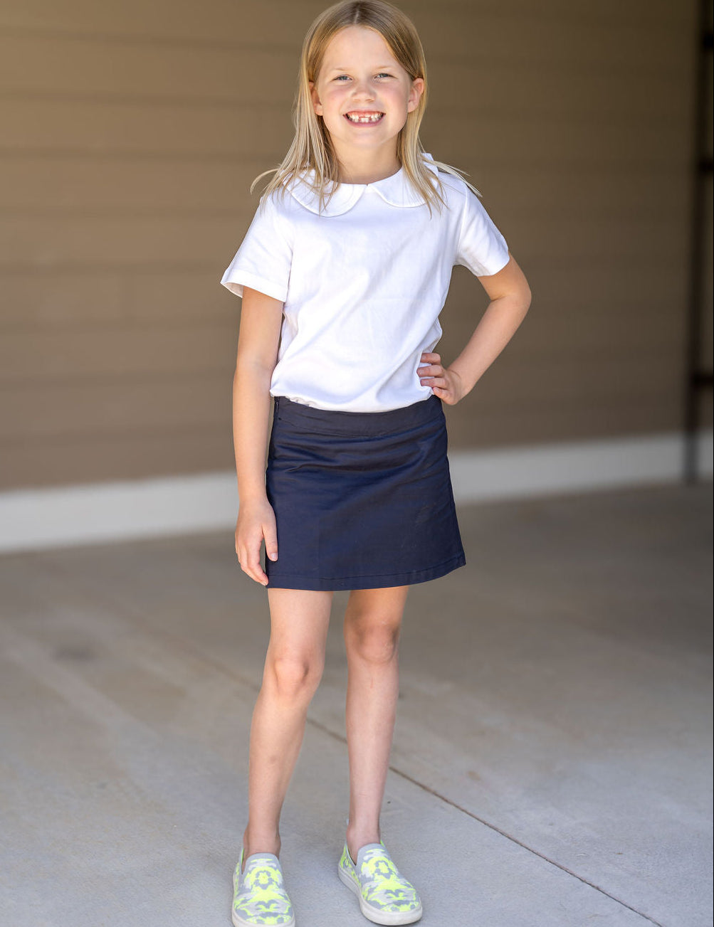 Navy A-Line Skort