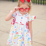 ABCs & 123s Alphabet Print Embroidered Collar Dress