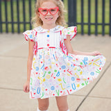ABCs & 123s Alphabet Print Embroidered Collar Dress