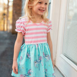 Carousel Short Sleeved Swing Dress