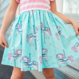 Carousel Short Sleeved Swing Dress