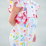 ABCs & 123s Alphabet Print Embroidered Collar Bubble
