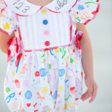 ABCs & 123s Alphabet Print Embroidered Collar Bubble