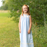 Cambridge Blue Sleeveless Heirloom Dress
