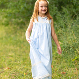Cambridge Blue Sleeveless Heirloom Dress