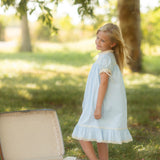 Bristol Blue Short Sleeved Heirloom Dress