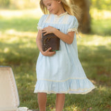 Bristol Blue Short Sleeved Heirloom Dress