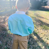 Le Petit Lapin Boys' Embroidered Bunny Pocket Collared Shirt