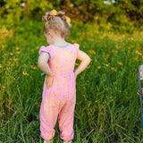 First Day Pink Knit Pencil Print Romper