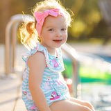 Pool Party Knit Ruffle Neck Floatie Print Bubble