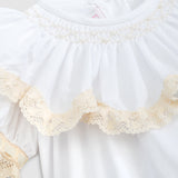 Lancaster Beaded Bishop Collar White Sleeved Girls' Heirloom Bubble
