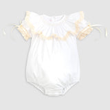 Lancaster Beaded Bishop Collar White Sleeved Girls' Heirloom Bubble