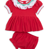 Mistletoe Moments Smocked Corduroy Dress and Bloomer Set
