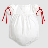 Gilded Noel Holiday Christmas Hand Embroidered White Heirloom Bubble