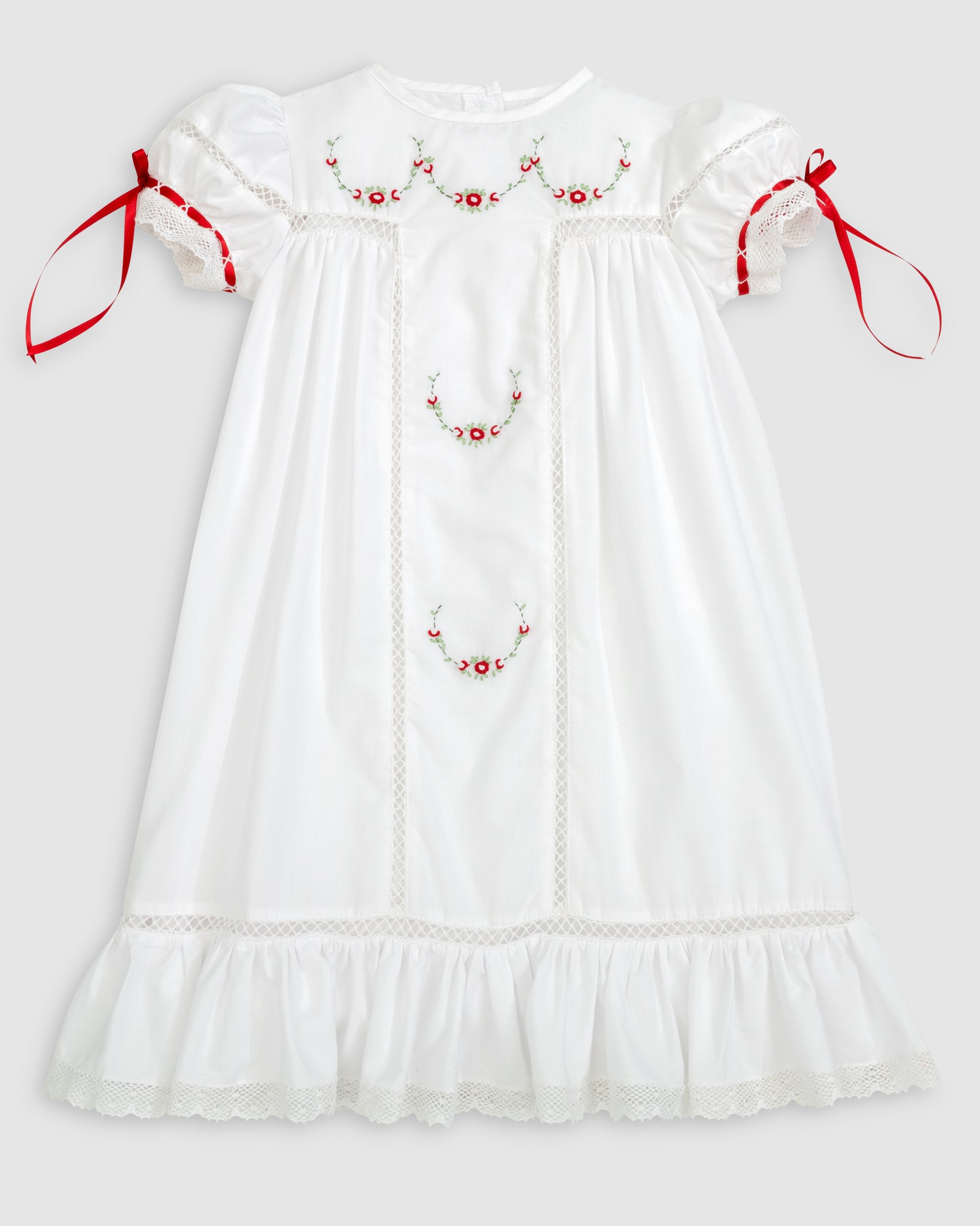 PREORDER - Gilded Noel Holiday Christmas Hand Embroidered White Heirloom Portrait Dress