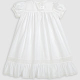 Pemberley Holiday Christmas Hand Embroidered White Heirloom Portrait Dress