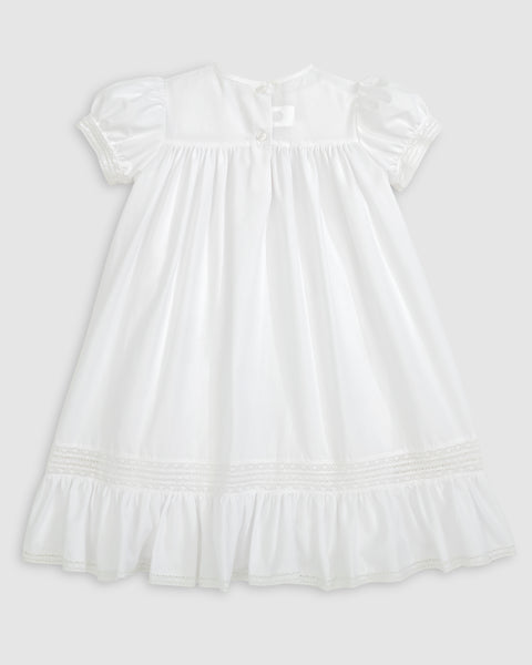 PREORDER - Pemberley Holiday Christmas Hand Embroidered White Heirloom Portrait Dress