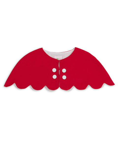 PREORDER - The Capelet Dress in Evelyn - Red Pinwale Corduroy